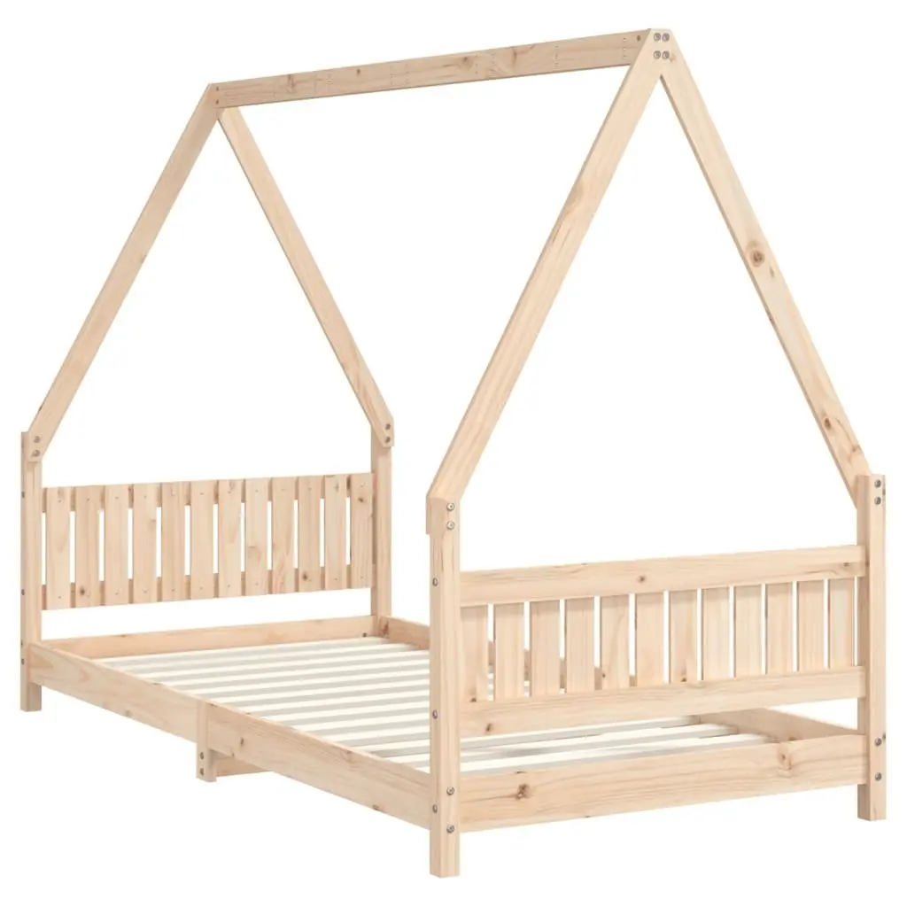 Kids Bed Frame 90x190 cm Solid Wood Pine House Design Low Toddler Bedroom