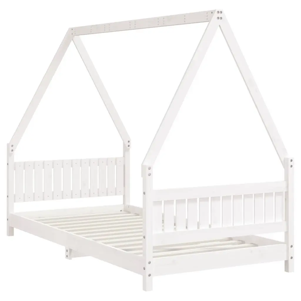 Kids Bed Frame White 90x190 cm Solid Wood Pine House Design Low Toddler