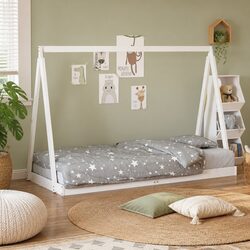 Practical White Kids Bed Frame for Safe Sleeping