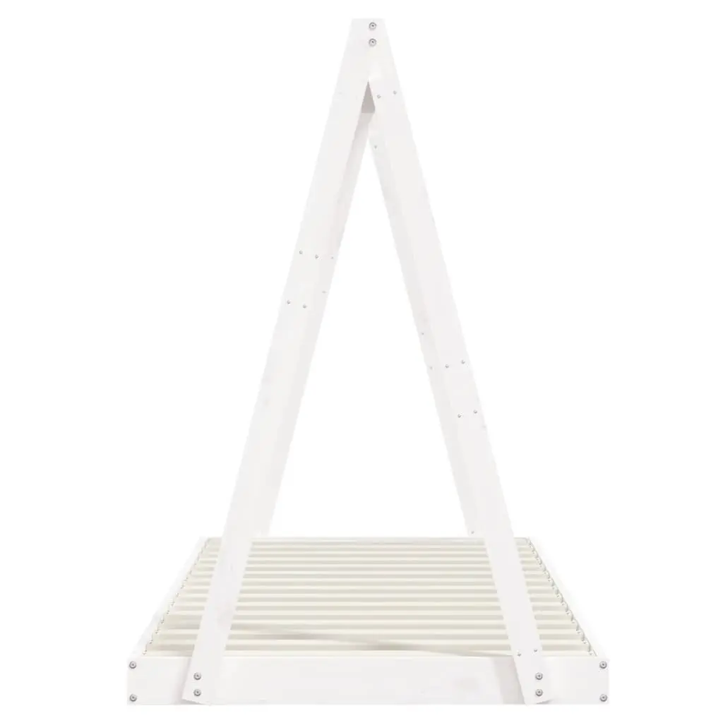 Kids Bed Frame Solid Pine Wood Tipi Style White 90x190 cm Toddler Bedroom Furniture
