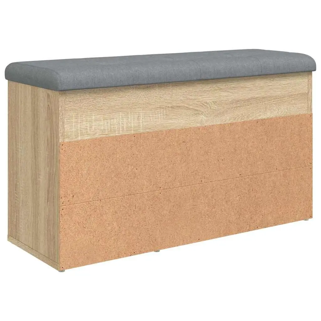 Shoe Bench Engineered Wood 82 x 32 x 45.5 cm Brown Padded Seat