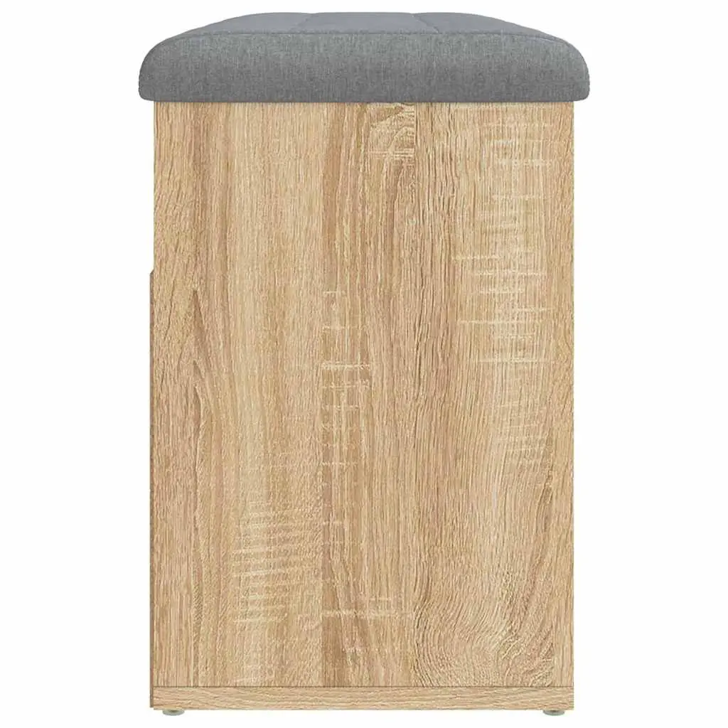 Shoe Bench Engineered Wood 82 x 32 x 45.5 cm Brown Padded Seat
