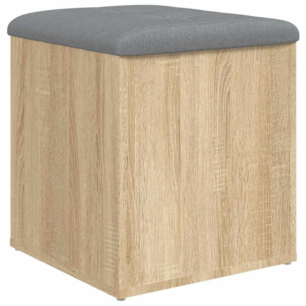 Bench Storage Organizer Engineered Wood Brown 42x42x45 cm Padded Seat Cushion Entryway Hallway