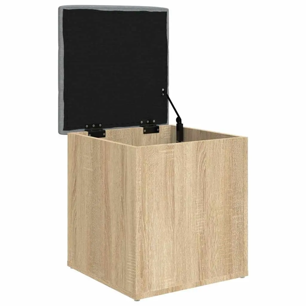 Bench Storage Organizer Engineered Wood Brown 42x42x45 cm Padded Seat Cushion Entryway Hallway