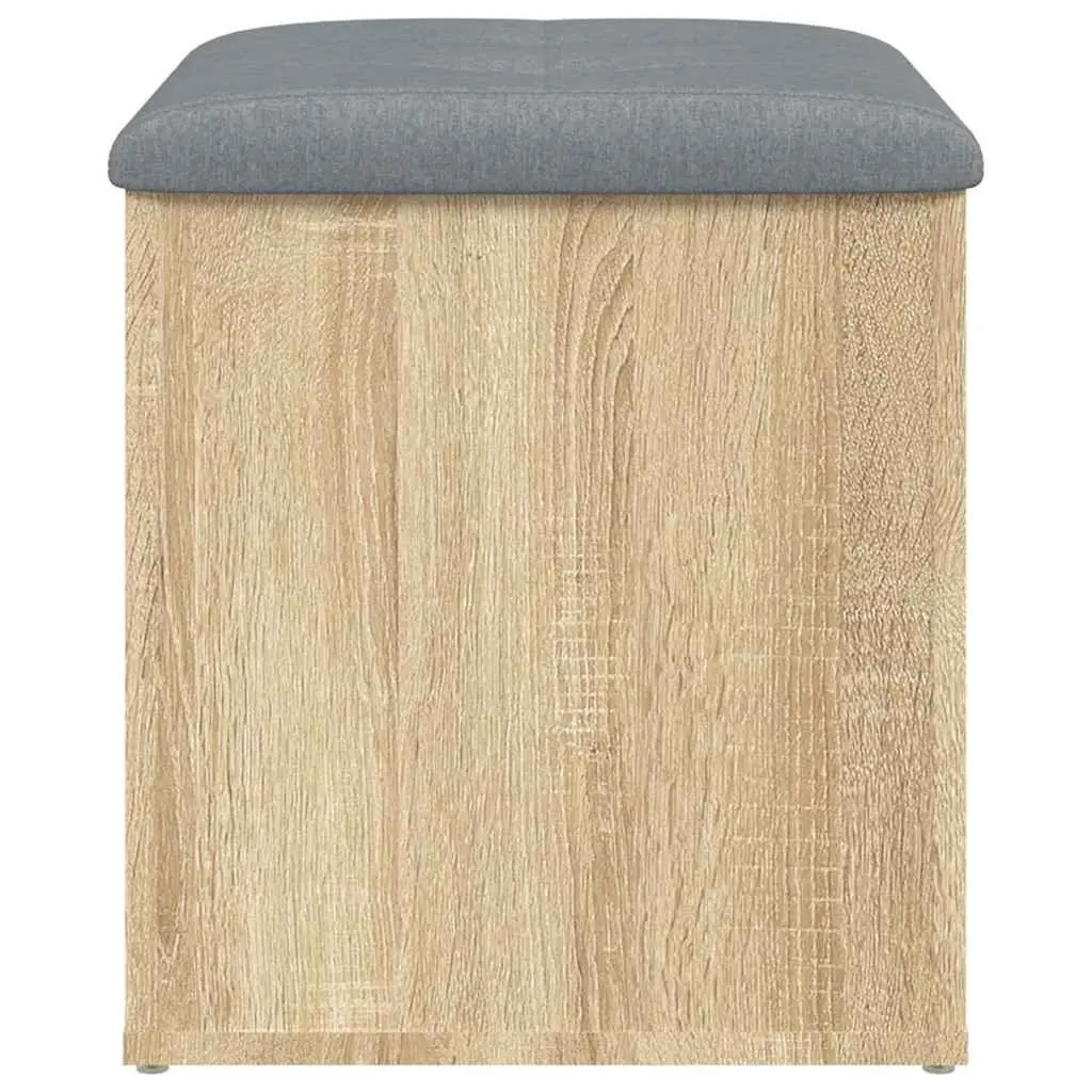 Bench Storage Organizer Engineered Wood Brown 42x42x45 cm Padded Seat Cushion Entryway Hallway