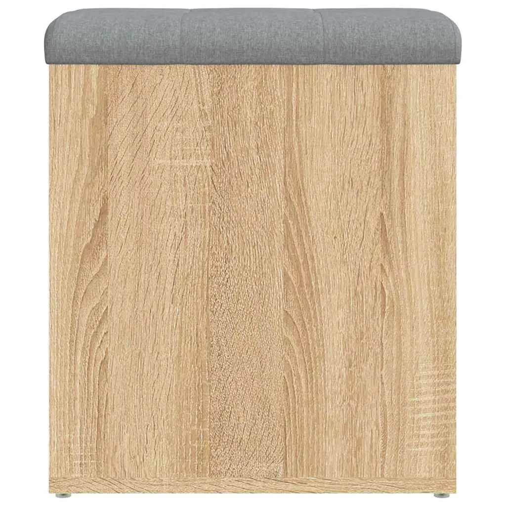 Bench Storage Organizer Engineered Wood Brown 42x42x45 cm Padded Seat Cushion Entryway Hallway