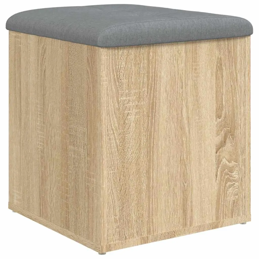Bench Storage Organizer Engineered Wood Brown 42x42x45 cm Padded Seat Cushion Entryway Hallway