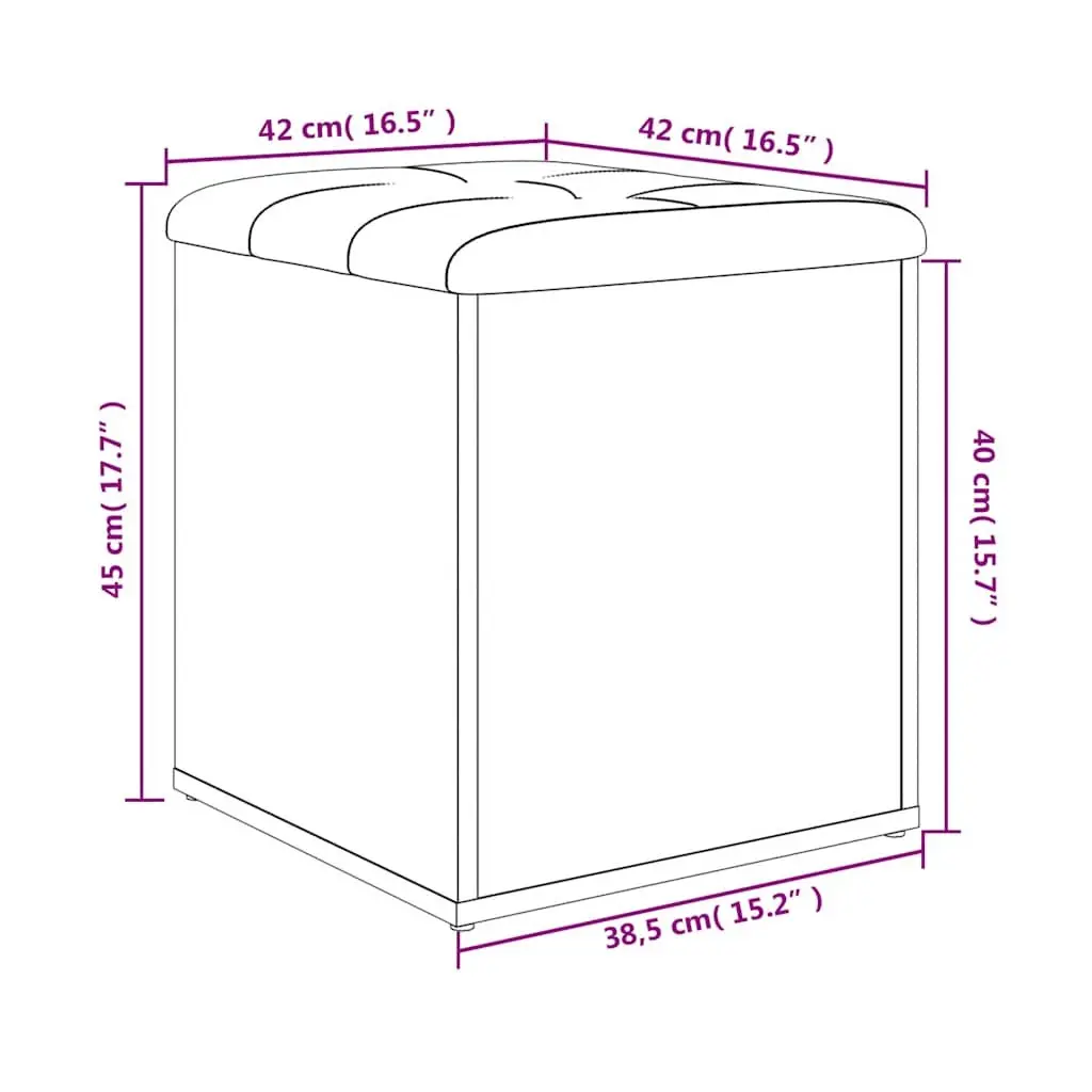 Bench Storage Organizer Engineered Wood Brown 42x42x45 cm Padded Seat Cushion Entryway Hallway