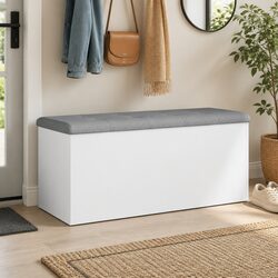 Versatile Storage Bench: White 102x42x45 cm for Any Room