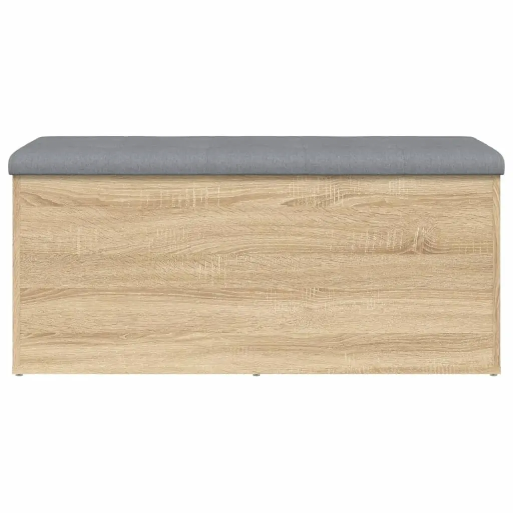 Brown Storage Bench Engineered Wood Padded Seat for Living Room or Hallway 102x42x45cm