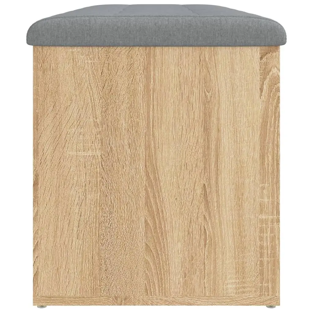 Brown Storage Bench Engineered Wood Padded Seat for Living Room or Hallway 102x42x45cm