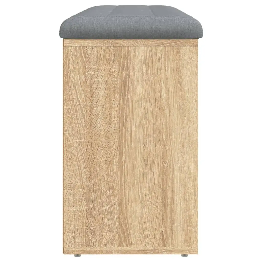 Shoe Bench Storage Hallway Entryway Sonoma Oak Padded Seat Organizer 102x32x50cm