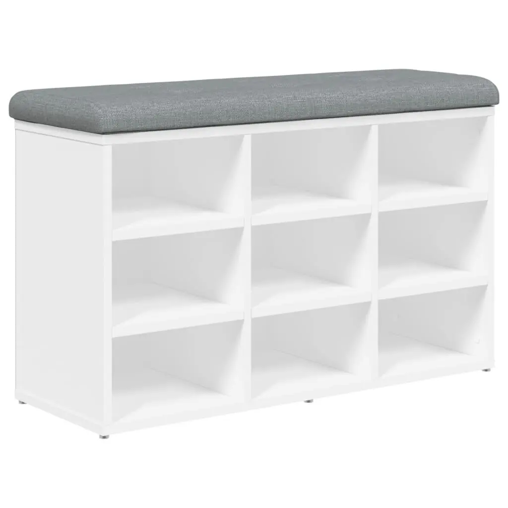 White Shoe Bench with Ample Storage