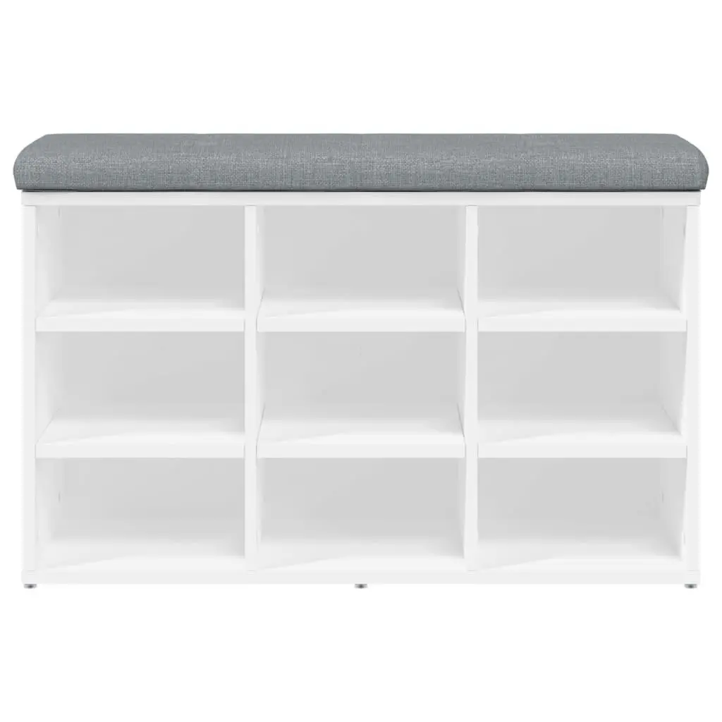 White Shoe Bench with Ample Storage