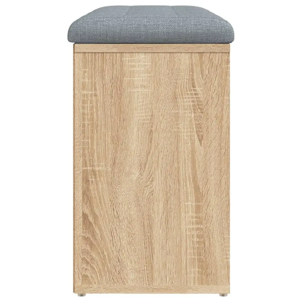 Shoe Storage Bench Padded Seat Engineered Wood Brown 82cm x 32cm x 50cm