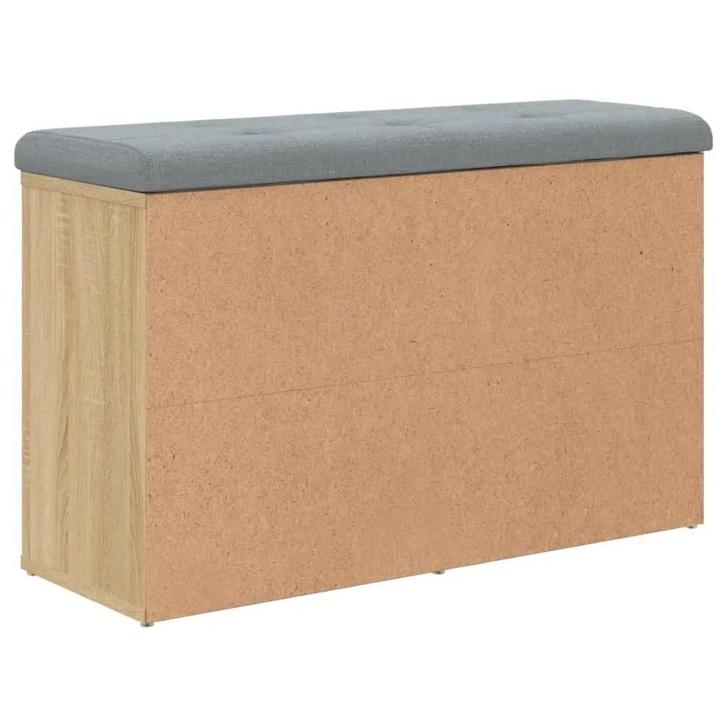 Shoe Storage Bench Padded Seat Engineered Wood Brown 82cm x 32cm x 50cm