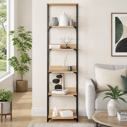 Bookshelf Storage Shelving Unit 5 Compartments 50x33x188.5cm Standing Rack Brown
