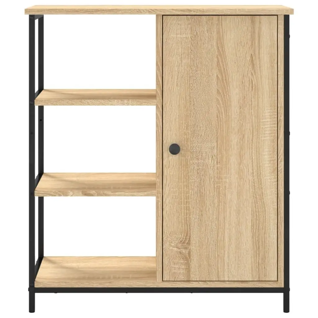 Brown Engineered Wood Sideboard Cabinet Adjustable Feet Storage Furniture 70x30x80cm