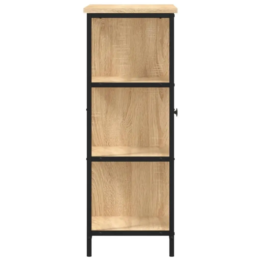 Brown Engineered Wood Sideboard Cabinet Adjustable Feet Storage Furniture 70x30x80cm