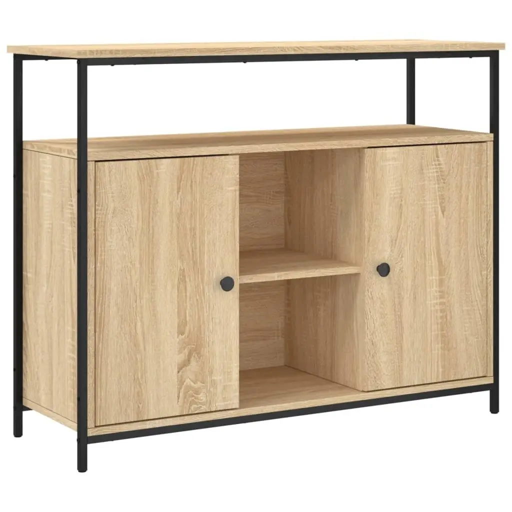 Sideboard Brown Engineered Wood Storage Cabinet Buffet Display Furniture