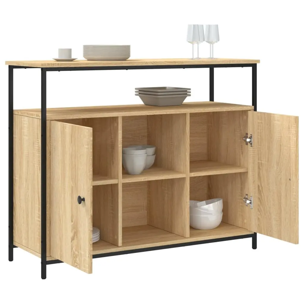 Sideboard Brown Engineered Wood Storage Cabinet Buffet Display Furniture