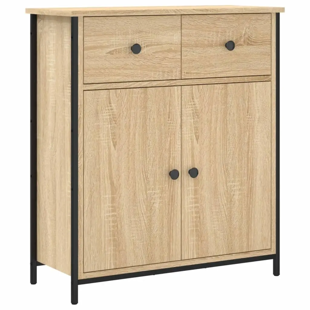 Brown Engineered Wood Sideboard Cabinet Storage 70cm x 30cm x 80cm