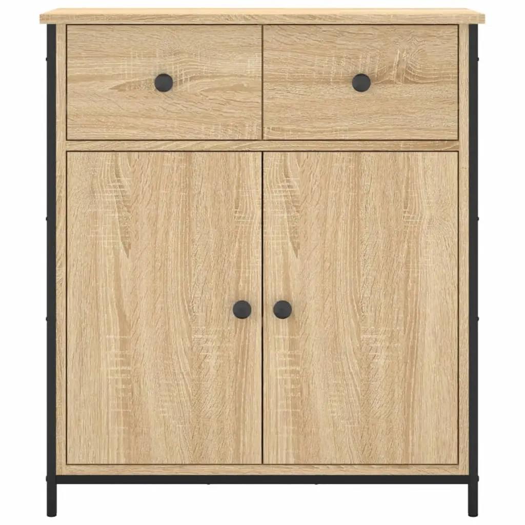Brown Engineered Wood Sideboard Cabinet Storage 70cm x 30cm x 80cm