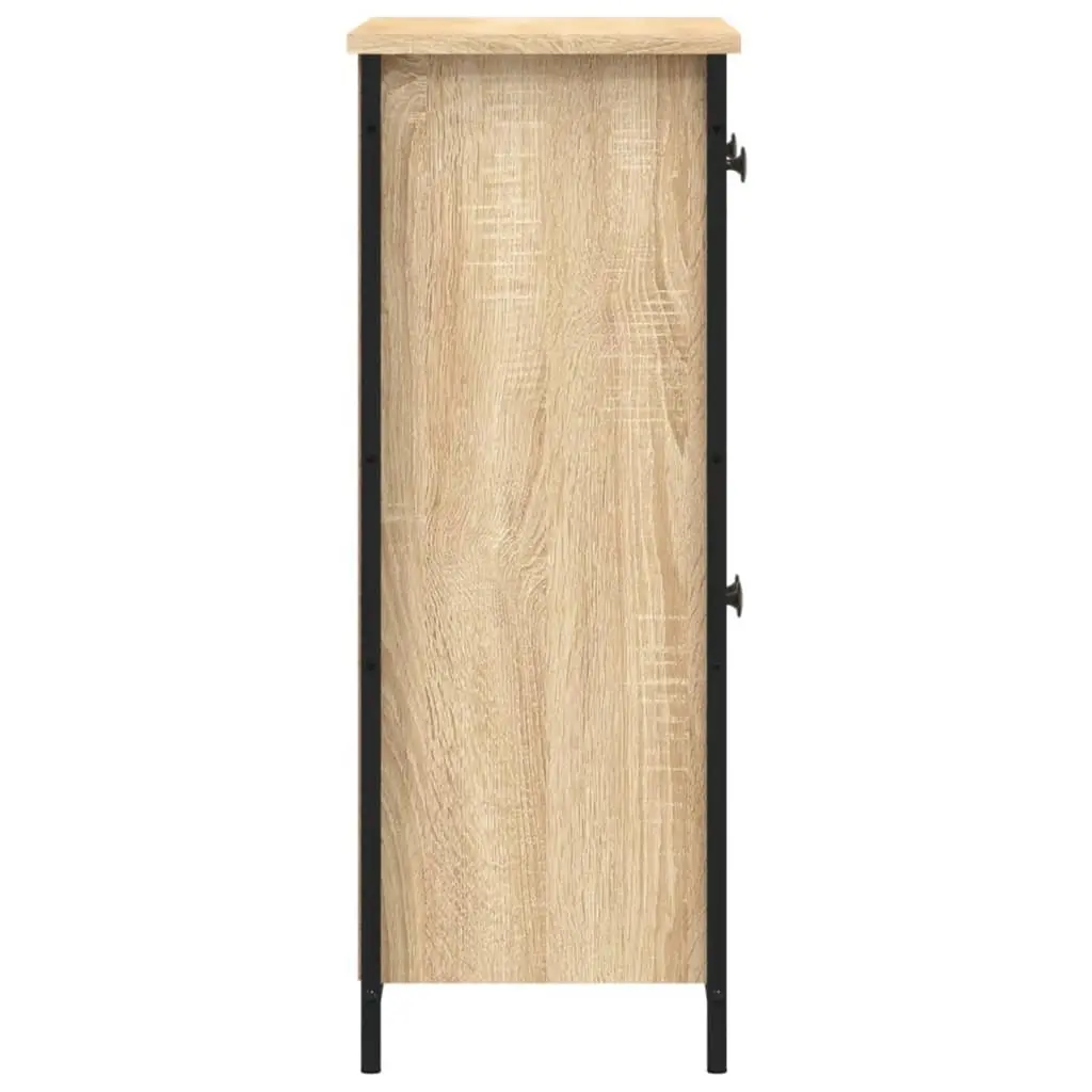 Brown Engineered Wood Sideboard Cabinet Storage 70cm x 30cm x 80cm