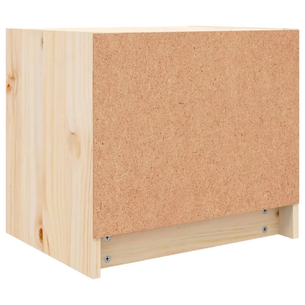 Bedside Table 40x31x35.5 cm Pine Wood 2 Drawer Rustic Storage Furniture