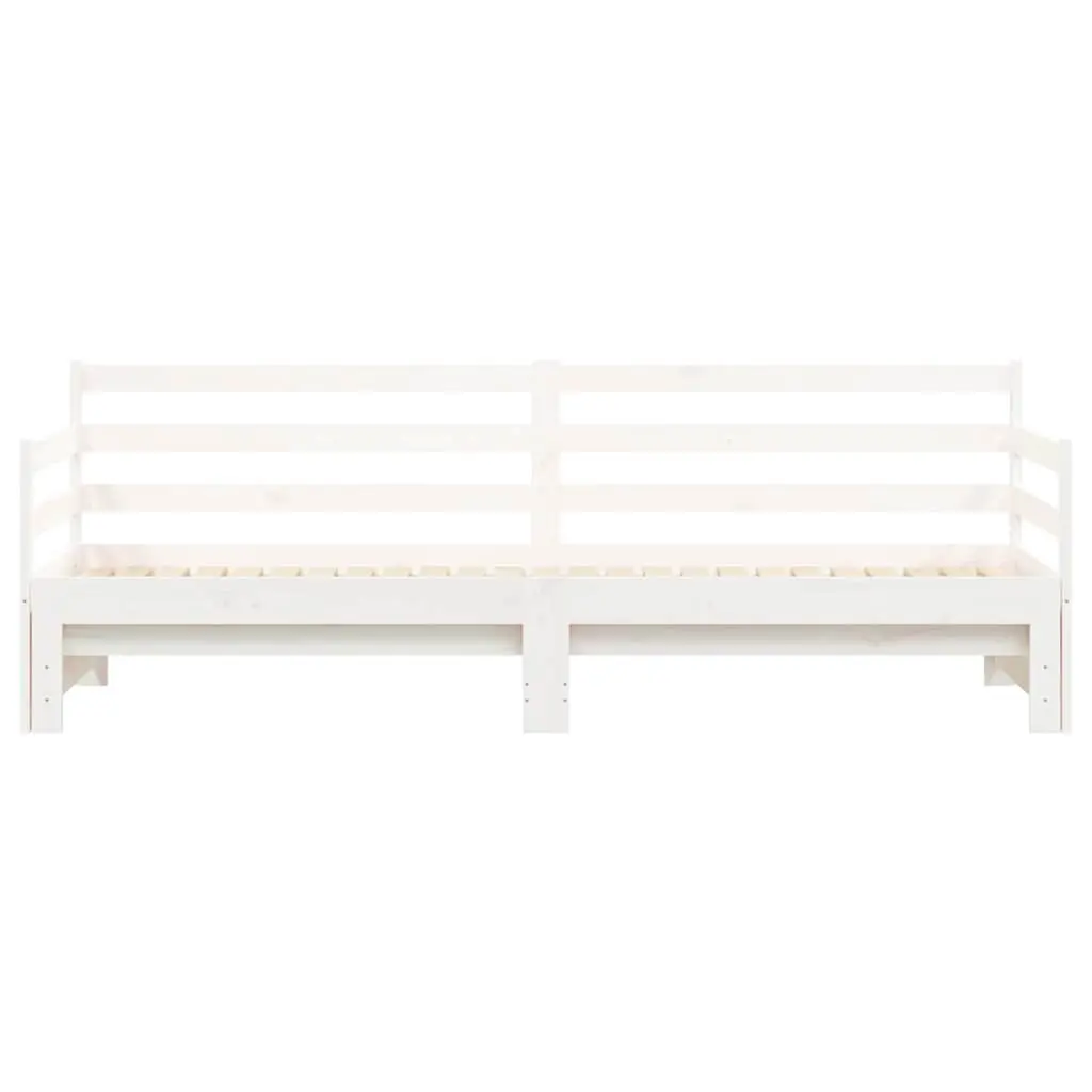Daybed Frame Solid Pine Wood 90x190 cm White with Trundle