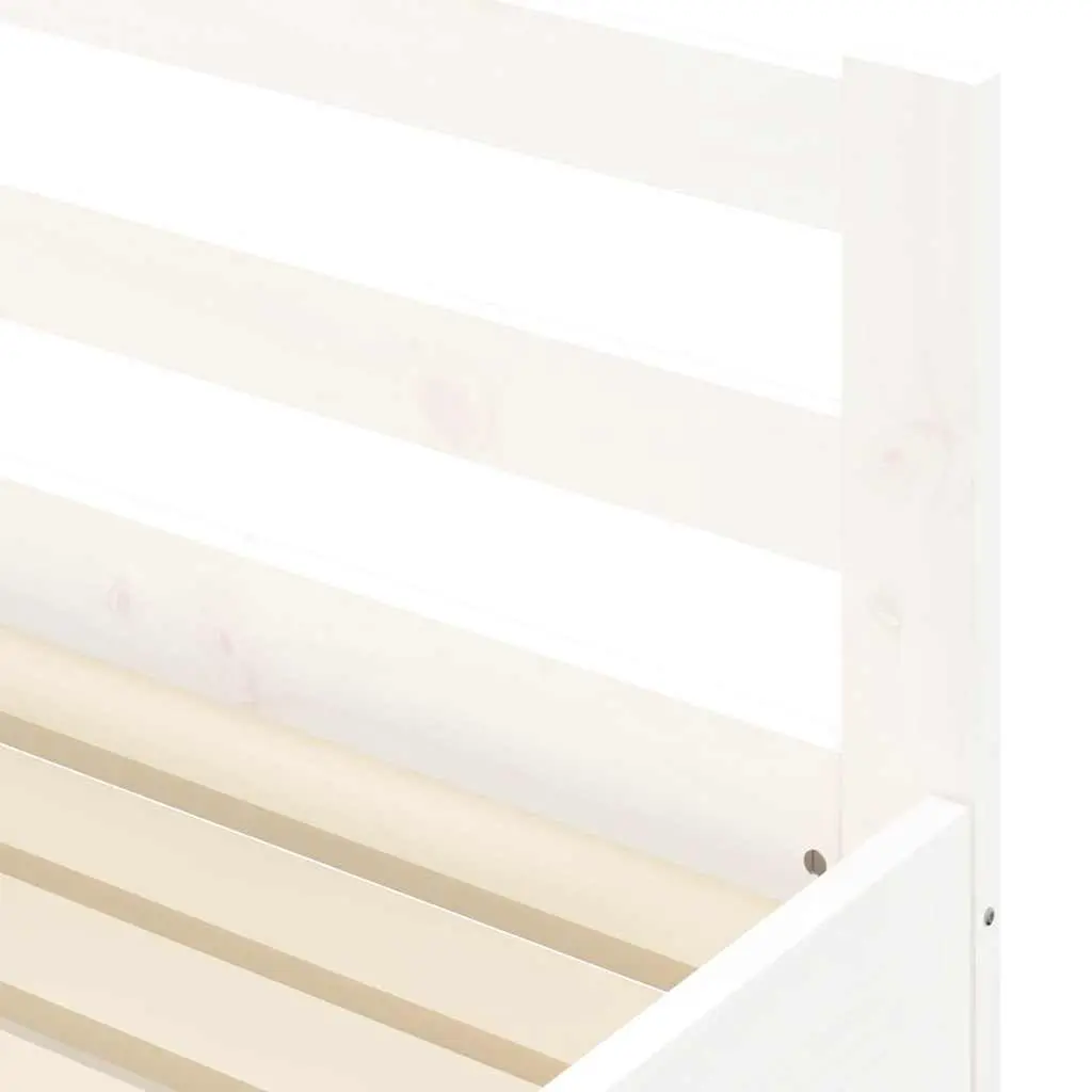 Daybed Frame Solid Pine Wood 90x190 cm White with Trundle