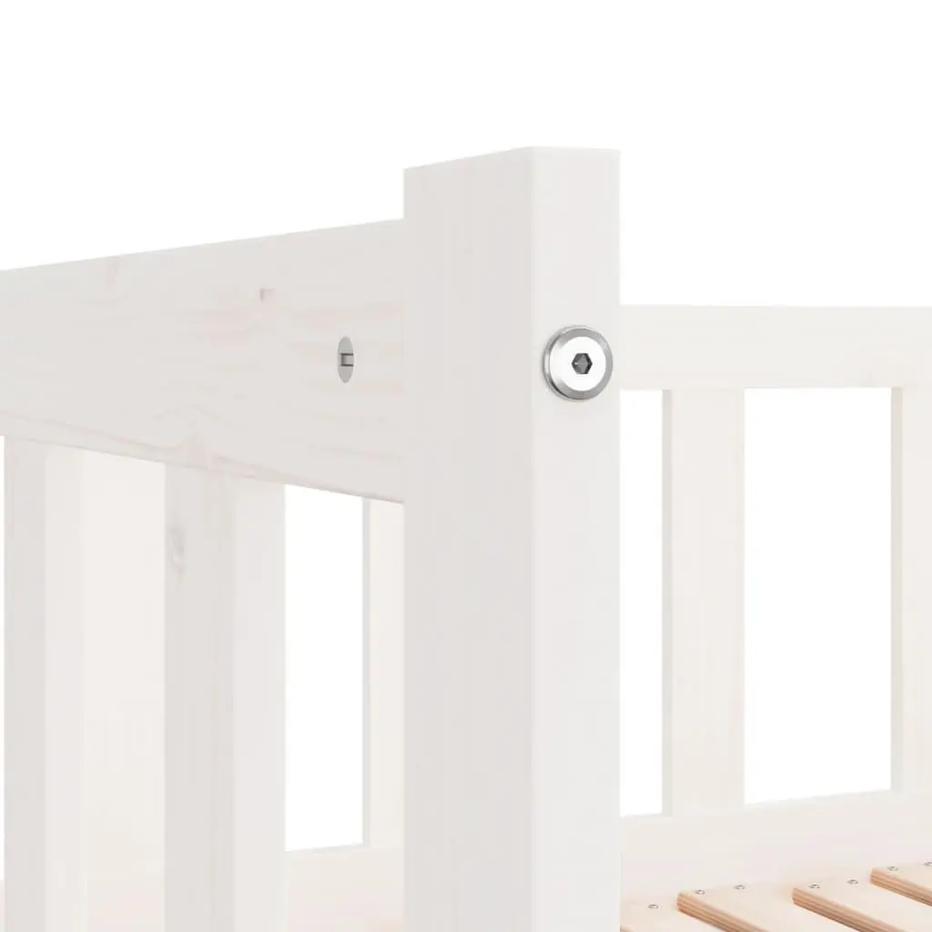 Day Bed Solid Pine Wood Slatted Base 90x190 cm White Pull-Out Trundle