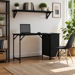 Functional Black Computer Desk for Home Use