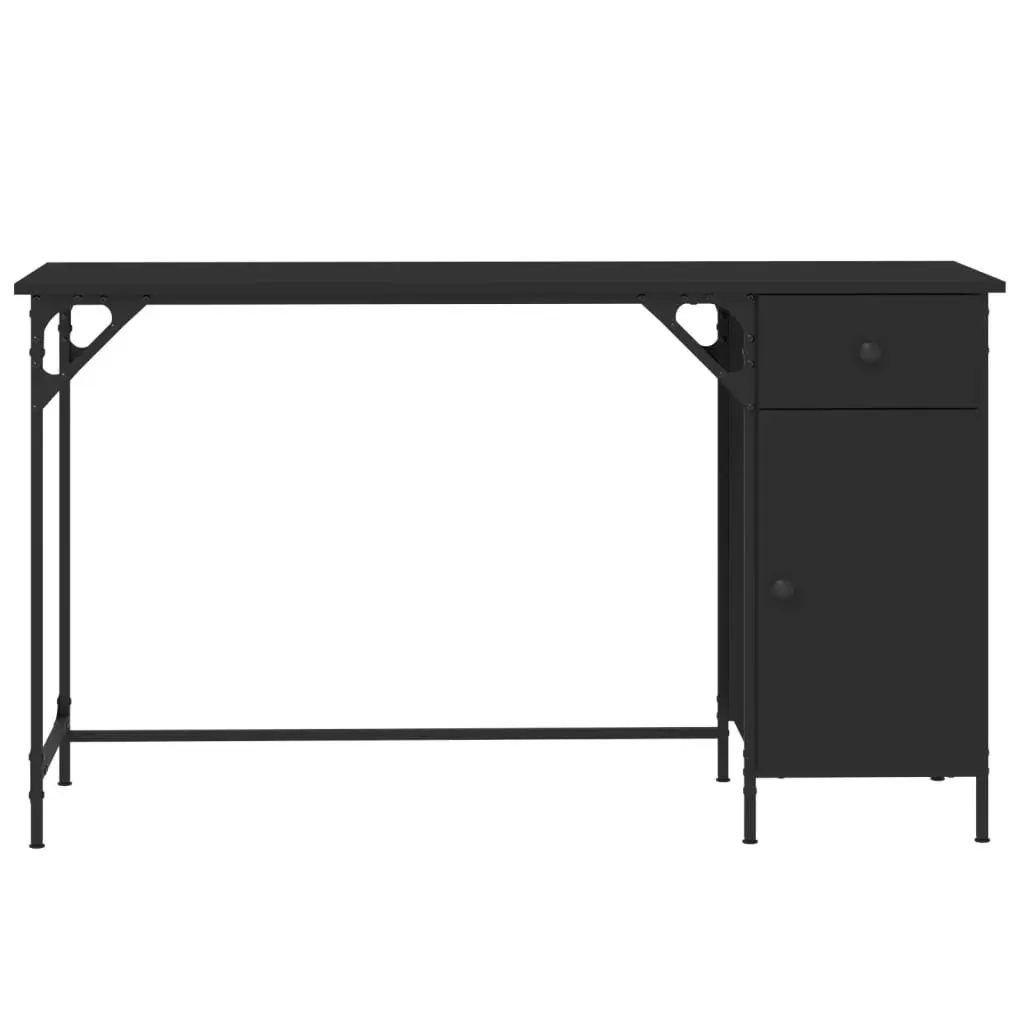 Computer Desk Engineered Wood 131x48x75 cm Black