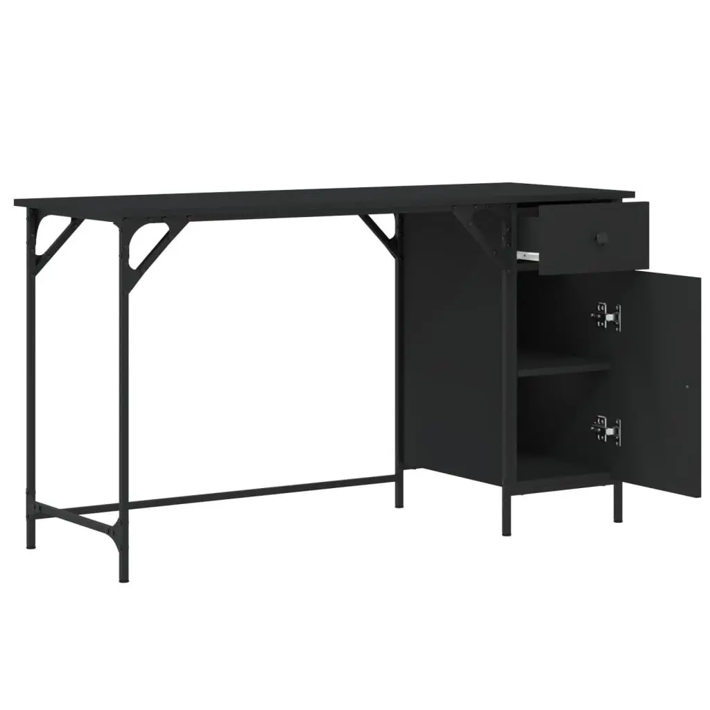 Computer Desk Engineered Wood 131x48x75 cm Black