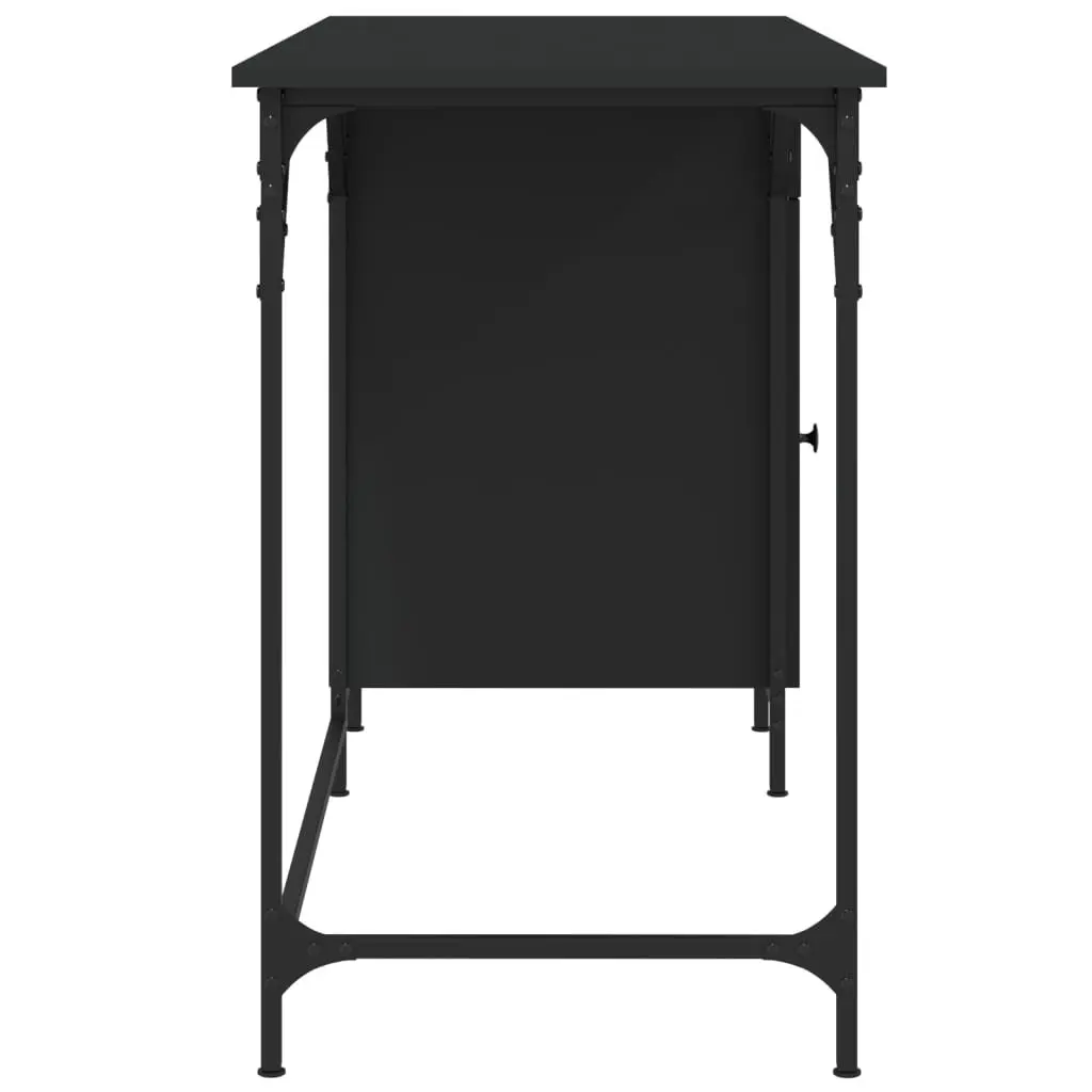 Computer Desk Engineered Wood 131x48x75 cm Black