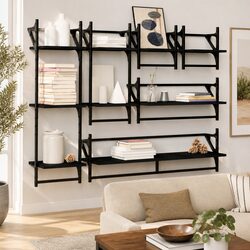 Versatile 6-Piece Floating Shelves for Home Use