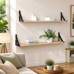 Practical Sonoma Oak Wall Shelves for Any Room - 2 pcs