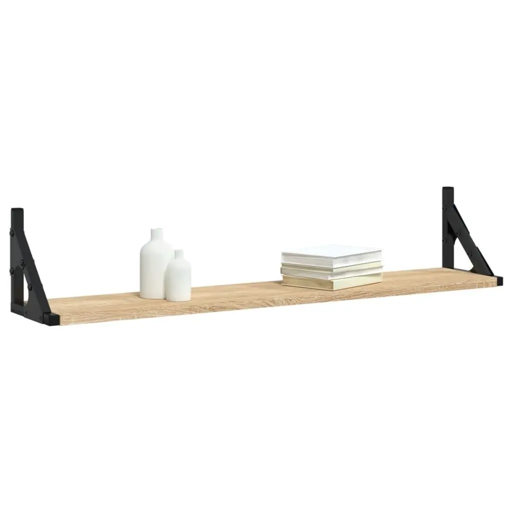 Wall Shelves 2 pcs Sonoma Oak 80x15x15.5 cm Engineered Wood Floating Storage