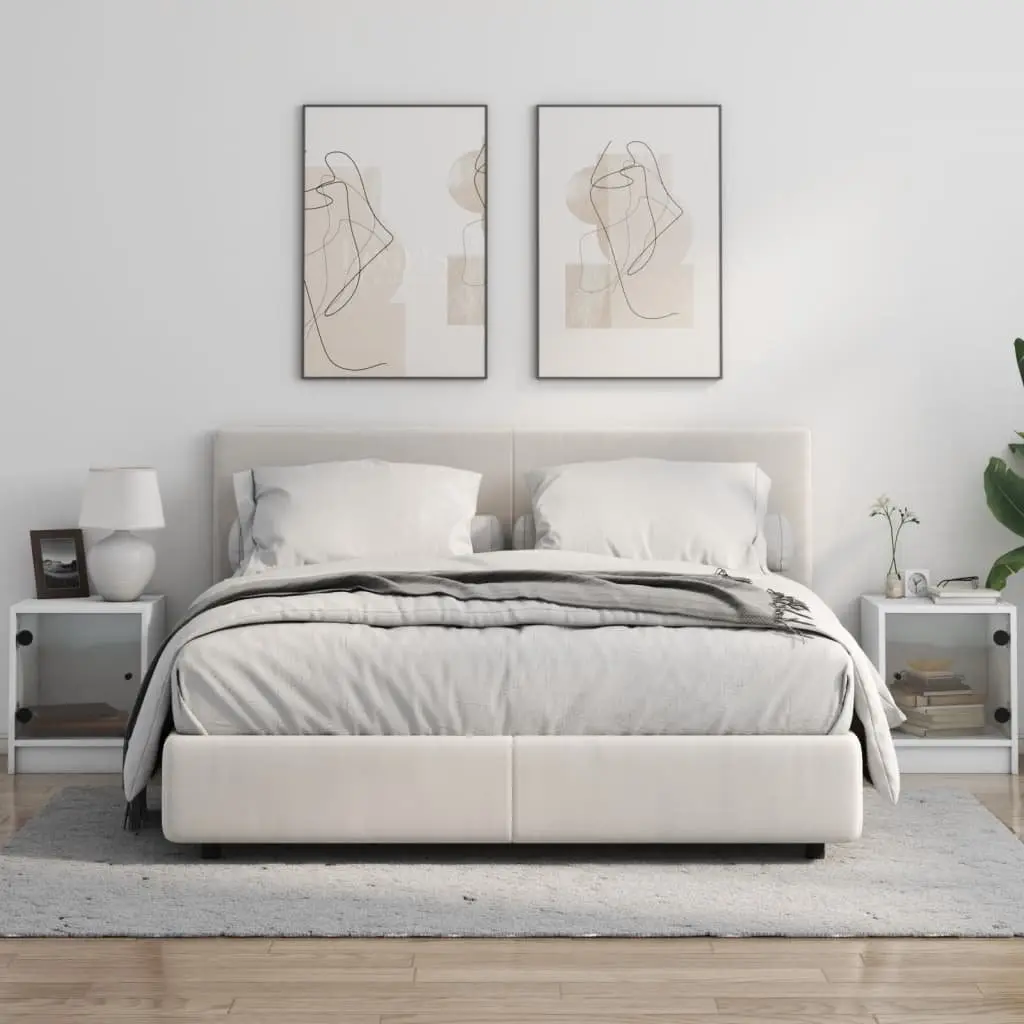Bedside Cabinets with Glass Doors for Home Use