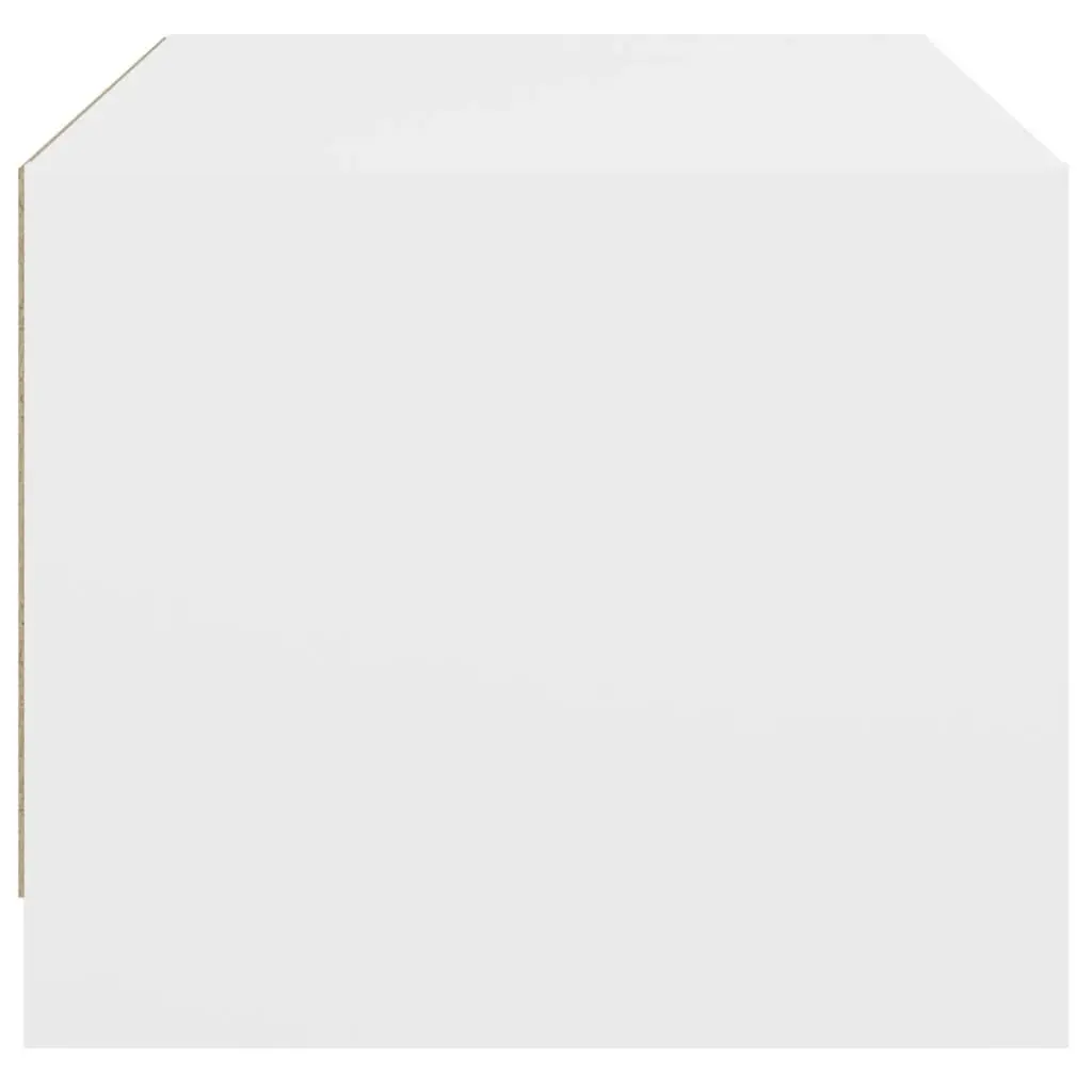 White Coffee Table with Glass Doors Storage Living Room Furniture 68x50x42cm