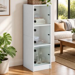 Functional White Highboard for Everyday Storage Needs
