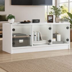 Practical White TV Cabinet with Storage for Any Room