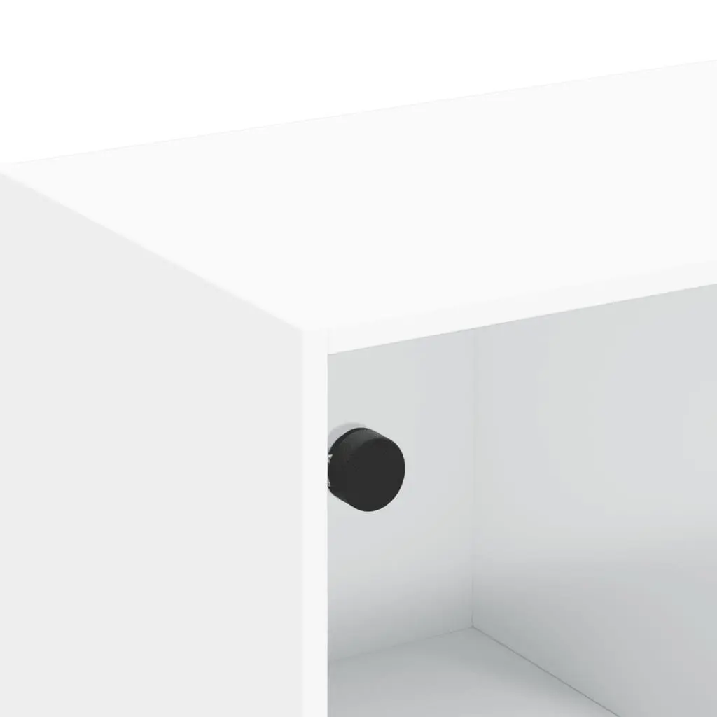 TV Cabinet Engineered Wood 102x37x42cm White with Glass Doors