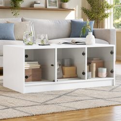 Practical White Coffee Table with Hidden Storage