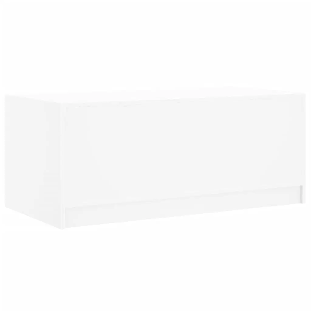 Coffee Table Engineered Wood 102cm x 50cm x 42cm White with Glass Doors Storage Display Living Room Furniture