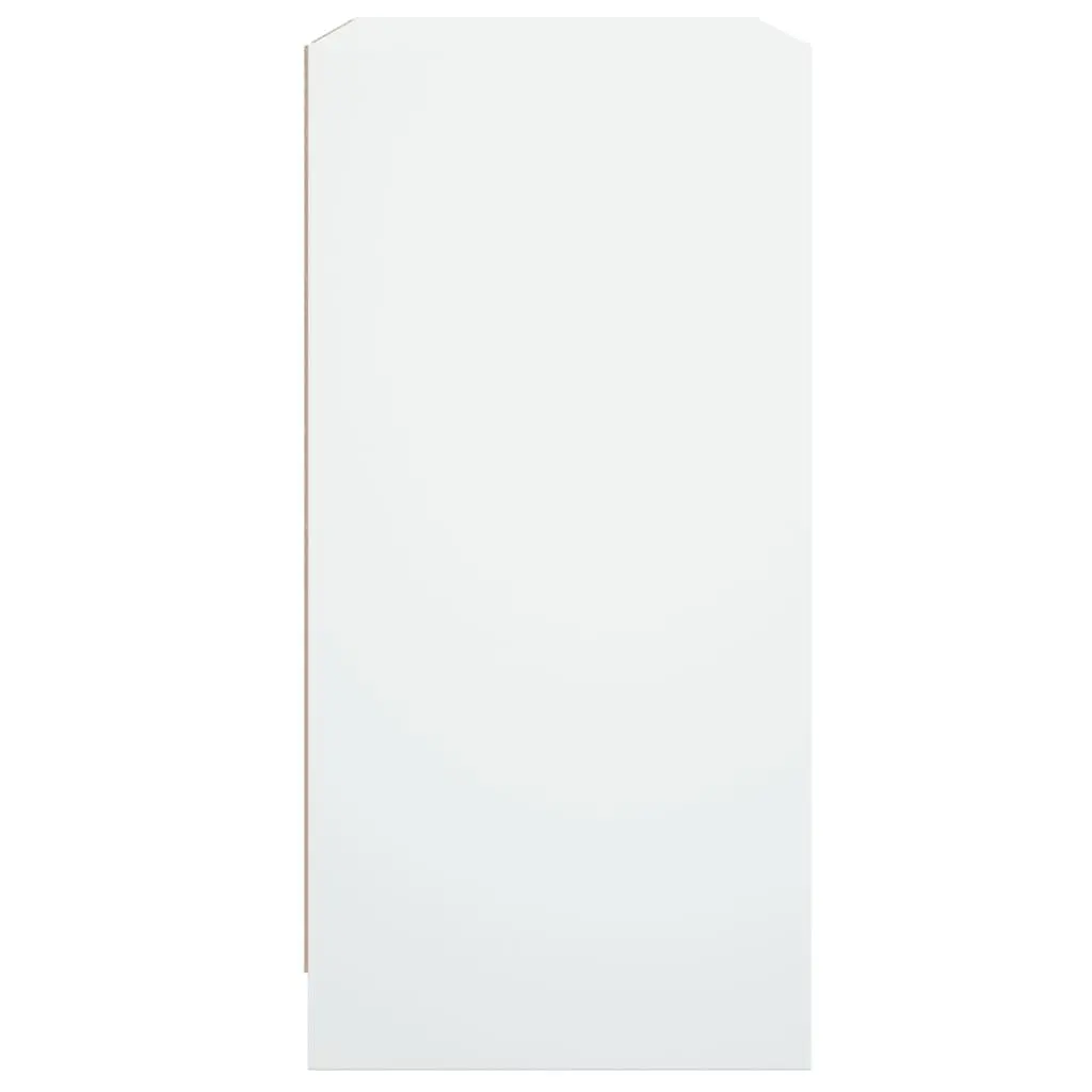 Side Cabinet Engineered Wood 68x37x75.5cm White Glass Doors