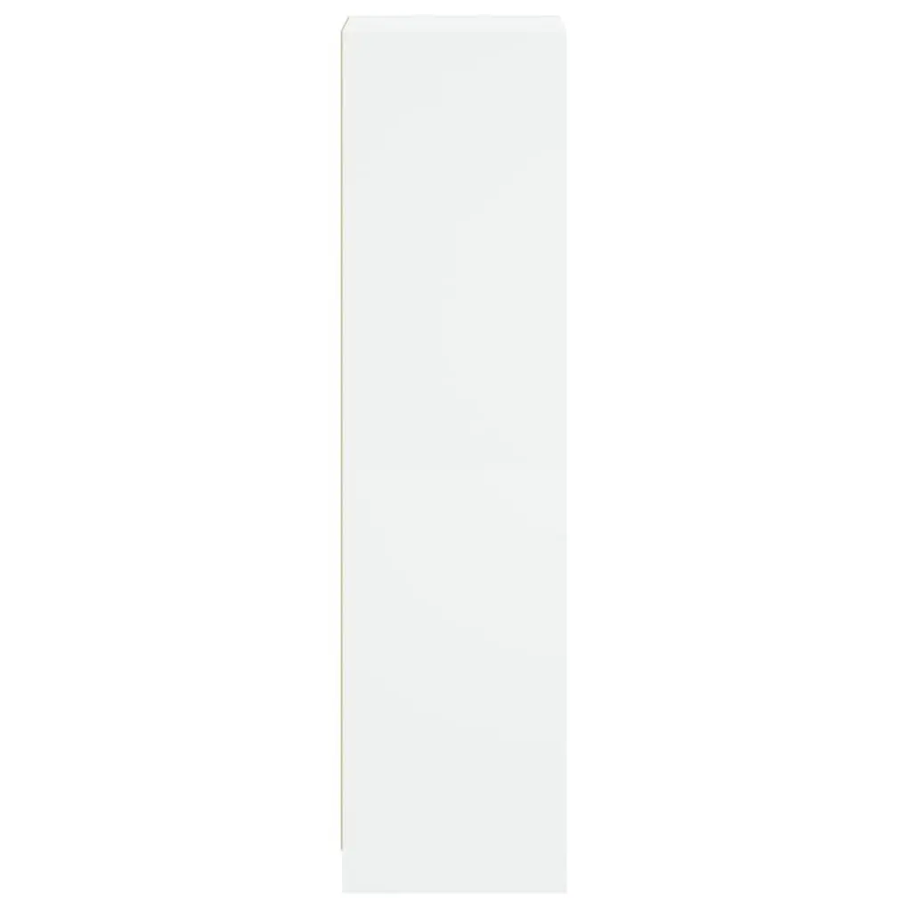 Highboard with Glass Door White Storage Cabinet Cupboard Organiser 35x37x142cm