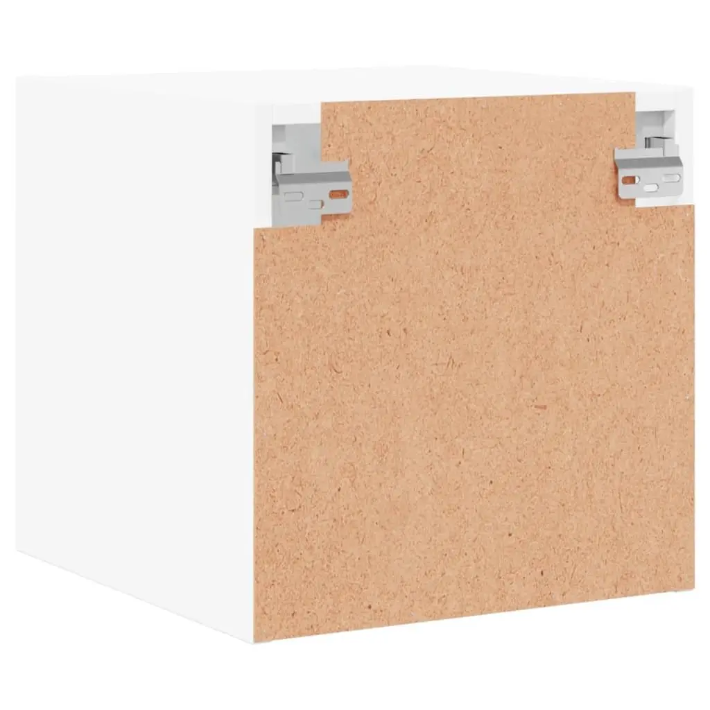 Wall-Mounted Bedside Storage Cabinet Engineered Wood White with Glass Doors 35x37x35cm 2 Piece