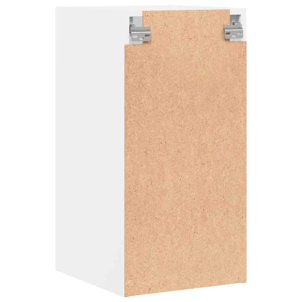 Wall-Mounted Storage Unit White Engineered Wood with Glass Doors 35x37x68.5cm
